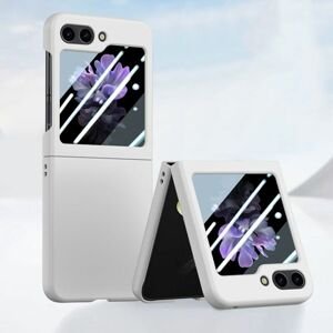 Plastový kryt Magic Color Case biely s ochranou na vonkajší displej – Samsung Galaxy Z Flip 5