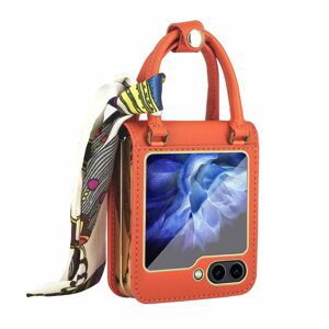 Peňaženkové puzdro Handbag Case oranžové s ochranou na vonkajší displej – Samsung Galaxy Z Flip 5