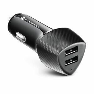 Nabíjačka do auta Forcell Carbon car charger 2xUSB 17W CC50-2A17W čierna