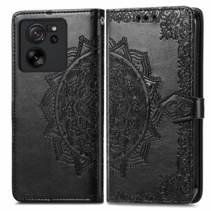 Peňaženkové puzdro Embossing Pattern Mandala Flower čierne – Xiaomi 13T / 13T Pro