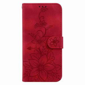 Peňaženkové puzdro Embossing Pattern Ľalia červené – Sony Xperia 5 V