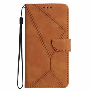 Peňaženkové puzdro Embossing Pattern Stitchy case hnedé – Oppo A38