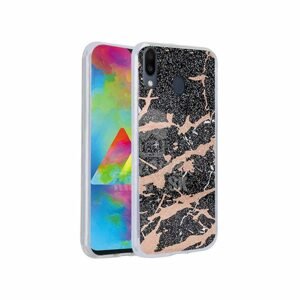 Zadný kryt s potlačou Marble čierny – Samsung Galaxy M20