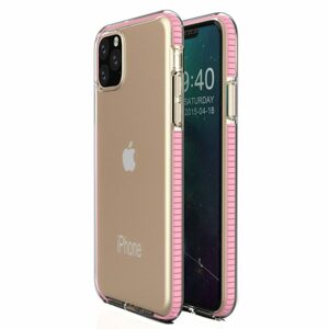 Transparentný kryt Spring Case 1mm bledoružový rám – iPhone 11 Pro Max