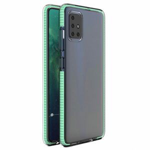 Transparentný kryt Spring Case 1mm zelený rám – Xiaomi Redmi Note 9 Pro / Redmi Note 9S