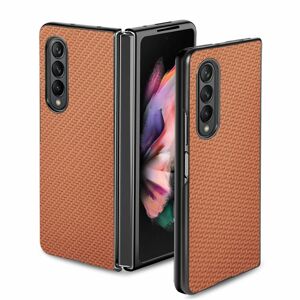 Kryt Cross Pattern Slim hnedý – Samsung Galaxy Z Fold 3