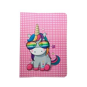 Univerzálne knižkové puzdro Rainbow Unicorn pre tablet so 9 - 10 palcovým displejom