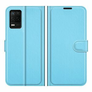Peňaženkové puzdro Litchi modré – Realme 8 5G