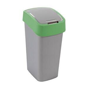 Strend Pro 2211243 - Kôš Curver® FLIP BIN 10L, šedostříbrná/zelená, na odpadky