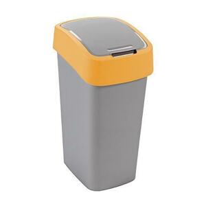 Strend Pro 2211244 - Kôš Curver® FLIP BIN 10L, šedostříbrná/žltá, na odpadky