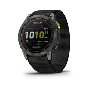 Garmin Enduro 2, Sapphire Solar, Carbon Gray DLC Titanium. Black UltraFit Nylon strap 010-02754-01 - Univerzálne GPS hodinky s optickým pulzomerom a solárnym dobíjaním