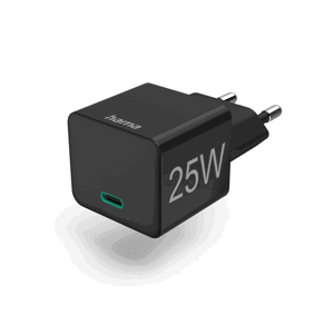 Hama Sieťová nabíjačka s USB-C výstupom a podporou PD, 25W čierna 201651 - Univerzálny USB-C adaptér