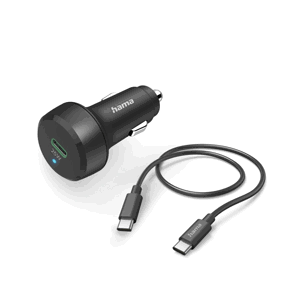 Hama Autonabíjačka s USB-C výstupom a podporou PD, 25W čierna 201614 - Univerzálny USB-C adaptér do auta s USB-C káblom