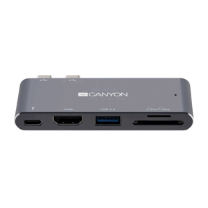 Canyon Thunderbolt 3 Docking Station, 5 portov, 1xThunderbolt 3+1xUSB3.0+1xHDM+SD a TF Reader CNS-TDS05DG - Thunderbolt redukcia