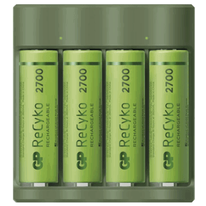 GP Everyday B421 USB + 4ks ReCyko 2700 (AA) B52427U - nabíjačka batérií + batérie