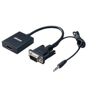 Akasa VGA na HDMI s audio káblom AK-CBHD23-20BK - redukcia VGA - HDMI