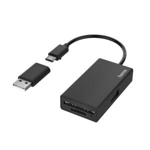 Hama USB 2.0 OTG Hub/čítačka kariet pre smartfón/tablet 200125 - USB OTG rozbočovač/čítačka