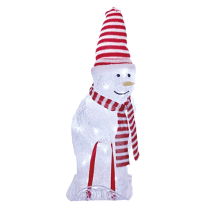 Emos LED vianočný snehuliak s čiapkou a šálom 46cm, vonkaj. aj vnútor., studená biela, časovač DCFC19 - Vianočná dekorácia