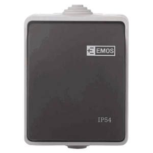 Emos Prepínač nástenný schodiskový č.7, IP54, 1 tlačidlo A1398.2 - Prepínač