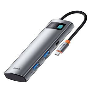 Baseus Metal Gleam Series 7v1 HUB - 1xUSB-C PD 100W +1xUSB-C +2xUSB3.0 +1xHDMI +1xSD TF port WKWG020113 - redukcia USB-C