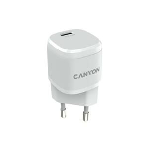 Canyon H-20 Sieťová nabíjačka s USB-C výstupom a podporou PD, 20W biela CNE-CHA20W05 - Univerzálny USB adaptér