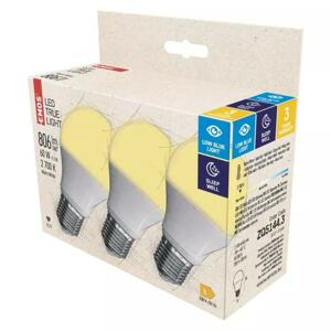 Emos True Light A60 7.2W E27 teplá biela 3ks ZQ5144.3 - LED žiarovky set