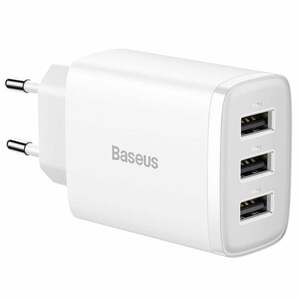 Baseus Compact Charger 17W 3USB EU biely CCXJ020102 - Univerzálny USB adaptér