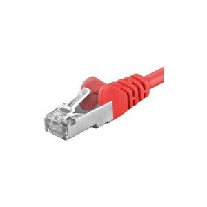 Premiumcord Patch kábel CAT 6a S-FTP RJ45-RJ45 AWG 26/7 0,5m červený