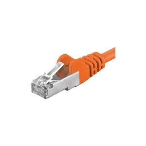 Premiumcord Patch kábel CAT 6a S-FTP RJ45-RJ45 AWG 26/7 1,5m oranžový
