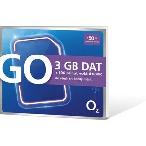 Predplatená SIM karta O2 s kreditom 50 Kč + 3GB DAT + 100 min. volanie