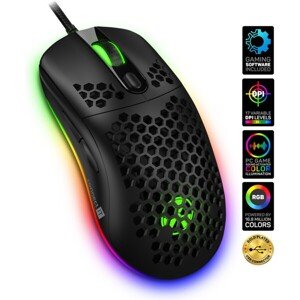 CONNECT IT BATTLE AIR 2 profesionálna optická herná myš + SW, 12800 DPI čierna