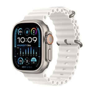 Apple Watch Ultra 2 GPS + Cellular, 49mm Titanium Case with White Ocean Band