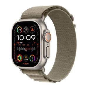 Apple Watch Ultra 2 GPS , 49mm , titánové puzdro  s trailovým remienkom zelená/šedá - M/L