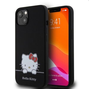 Zadný kryt Hello Kitty Liquid Silicone Daydreaming Logo pre Apple iPhone 13, čierne 57983116911