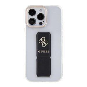 Guess PU Grip Stand 4G Metal Logo Zadný Kryt pre iPhone 15 Pro Max, black 57983117152