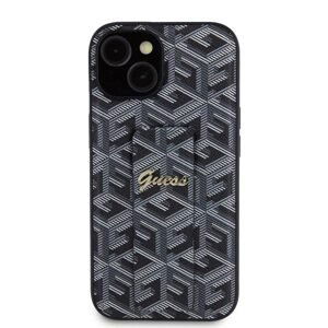 Guess PU Grip Stand G Cube Zadní Kryt pro iPhone 15, black 57983117147