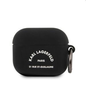 Karl Lagerfeld Rue St Guillaume silikónový obal pre Apple AirPods 3, čierne