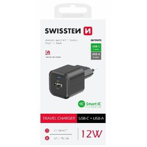 Swissten network Adapter 1x USB-C + 1xUSB-A 12W,black 22071510