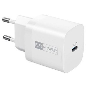 ER POWER Sieťová nabíjačka GaN USB-C, 33 W, biela ERPW33GPD1-WH