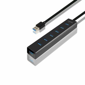 AXAGON HUE-SA7BP 7x USB 3.0 hub s podporou rýchlonabíjania, Black