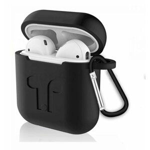 Čierny silikónový obal s karabinkou pre Apple AirPods MMEF2ZM/A