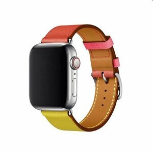 Remienok z teľacej kože (krátky) COTEetCI pre Apple Watch 38/40/41mm, oranžovo/ružový