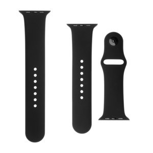 FIXED Set silikónových remienkov pre Apple Watch 42/44/45 mm, čierny FIXSST-434-BK