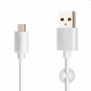 FIXED Dátový a nabíjací kábel USB/USB-C, USB 2.0, 60 W, 2 m, biely FIXD-UC2M-WH