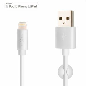 FIXED Dátový a nabíjací kábel USB/Lightning MFI, 12 W, 1 m, biely FIXD-UL-WH