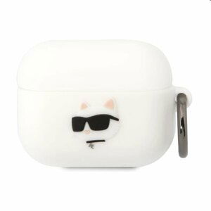 Karl Lagerfeld 3D Logo NFT Choupette Head silikónový obal pre Apple AirPods Pro, biely