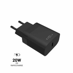 FIXED Sieťová nabíjačka s USB-C, PD, 20W, čierna FIXC20N-C-BK