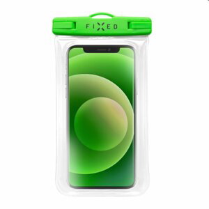 FIXED Vodeodolné plávajúce puzdro na mobill s kvalitným uzamykacím systémom a certifikáciou IPX8, zelené FIXFLT-EG-LM
