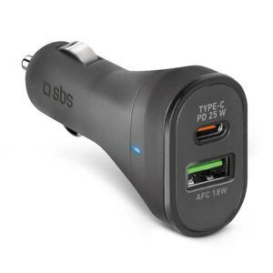 SBS Autoadaptér USB/USB-C, PD, 25 W, čierna TECRPD25W