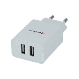 Swissten sieťový adaptér Smart IC 2x USB 2,1A Power + Dátový kábel USB / Lightning MFi 1,2 m, biely 22055000